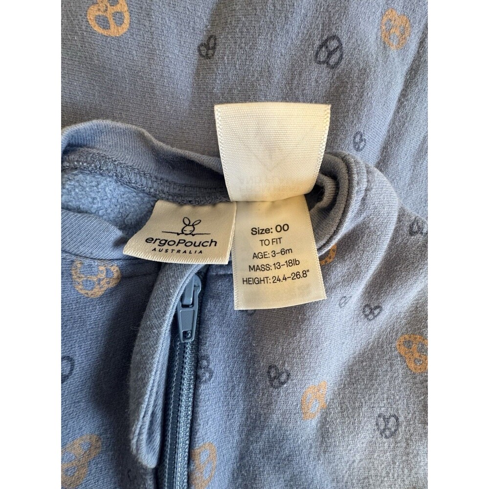 Ergo Pouch Sleep Sac 1.0 TOG 3-6 Months Size 00 Newborn Blue Petit Pretzel - Picture 11 of 11